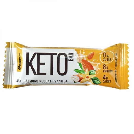 Bommbar Keto bar 40g Almond nougat and vanilla