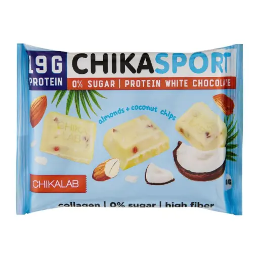 Chika sport protein 100g White chocolate with almonds & coconut chips