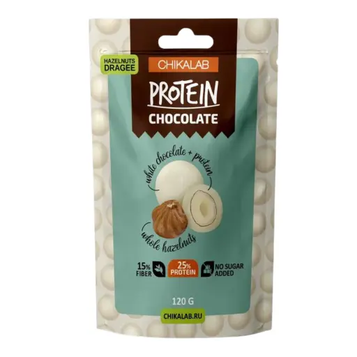 Chikalab dragee 120g White chocolate hazelnuts